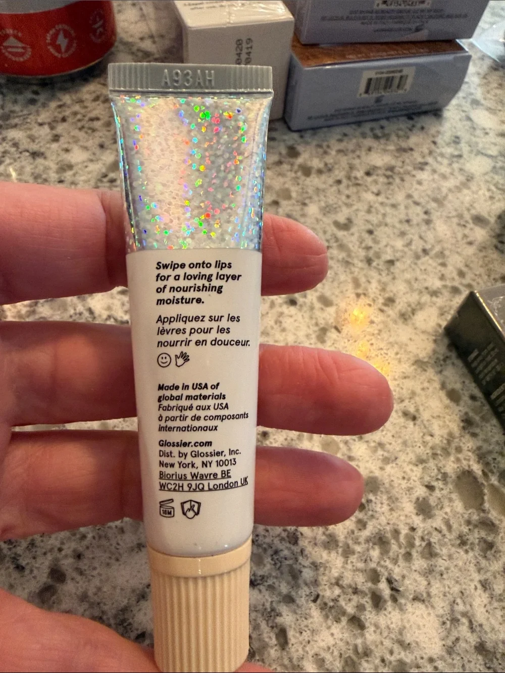 Glossier Balm Dotcom Birthday Lip Balm 15ml - Clear Soft Shimmer - NEW NWOB